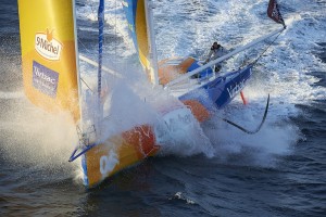 1er octobre 2015, entrai,ement Transat jacques Vabre 2015, mono 60pieds imoca St Michel-Virbac, Skipper Jean-Pierre Dick, co-skipper, Fabien Delahaye